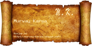 Murvay Karsa névjegykártya